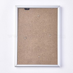 Cornice in lega, con vetro organico, per appendere a parete e display da tavolo, rettangolo, platino, 19x14x1.55cm, formato interno: 17.1x12.2 cm
