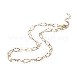 Placage ionique (ip) 304 collier de chaîne à maillons en losange en acier inoxydable pour hommes femmes, or, 18.31 pouce (46.5 cm)