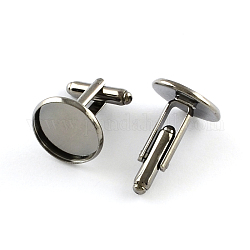Gemelos botones de latón, fornituras de mancuernas para accesorios de prendas de vestir, gunmetal, Bandeja: 14 mm, 25.5x16mm