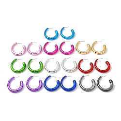 Orecchini ad anello in acrilico, orecchini a mezzo cerchio con 316 perno in acciaio inossidabile chirurgico, colore misto, 39.5x7mm