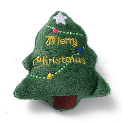 Broches en tissu de laine sur le thème de Noël, avec des épingles de fer, pour les vêtements de sac à dos, arbre de Noël, 74.5x73x25mm