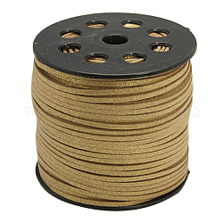 Glitter Powder Faux Suede Cord, Faux Suede Lace, Tan, 3mm, 100yards/roll(300 feet/roll)