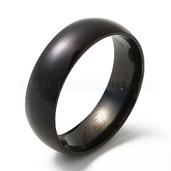Placcatura ionica (ip) 304 anello a fascia piatta in acciaio inossidabile, nero, formato 8, diametro interno: 18mm, 6mm