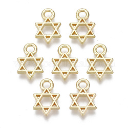 Legierungscharme, für Juden, Davidstern, Licht Gold, 12x8x1.5 mm, Bohrung: 2 mm