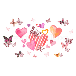 Superdant Herz-Schmetterling-Wandaufkleber, rosa Vinyl, abnehmbare Wandaufkleber zum Abziehen und Aufkleben, niedliche, kreative Kunstbild-Dekoration für Mädchen, Schlafzimmer, Wohnzimmer