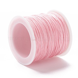 Braided Nylon Thread, DIY Material for Jewelry Making, Pink, 0.8mm, 100yards/roll