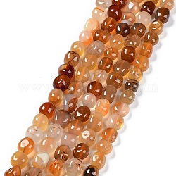 Brins de perles d'agete rouge naturel, teints et chauffée, pépites en pierre roulée, 6.5~15x7~14x7~14mm, Trou: 1~1.4mm, Environ 32~33 pcs/chapelet, 15.16~ 15.75 pouce (38.5~40 cm)
