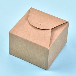 Faltbare Kraftpapierbox, Geschenkverpackungsbox, Bäckerei Kuchen Cupcake Box Container, Viereck, rauchig, Entfalten: 18.5x18x0.08cm, fertiges Produkt: 9x9x6cm