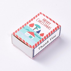 Kreative tragbare faltbare Papierkassette, Schmuck Süßigkeiten Hochzeitsfeier Geschenkverpackungsboxen, Rechteck, Thema Weihnachten, Farbig, Feld: 8.4x6x3cm