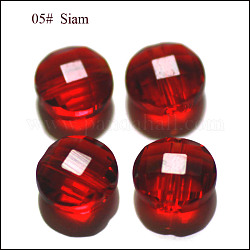 Имитация австрийских кристаллов, класс AAA, граненые, плоско-круглые, темно-красный, 6x4 мм, отверстие : 0.7~0.9 мм