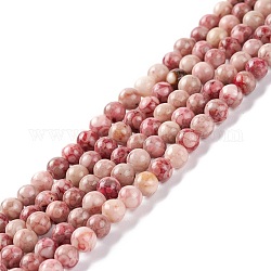 Chapelets de perles maifanite/maifan naturel pierre , teinte, ronde, flamant, 4~4.5mm, Trou: 1mm, Environ 91~100 pcs/chapelet, 14.96~15.35 pouce (38~39 cm)