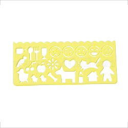 Plastic Drawing Painting Stencils Templates, for Painting on Scrapbook Fabric Tiles Floor Furniture Wood, Yellow, 6.4x14.8x0.1cm