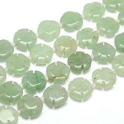 Natural Green Aventurine Flower Bead Strands, 18x6.5mm, Hole: 1mm, about 22pcs/strand, 15.74inch