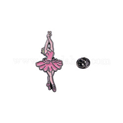 Broche con insignia de niña bailarina de ballet de dibujos animados, Alfileres esmaltados para mujer, dulce y encantadora bailarina, para mujer, rosa perla, 30x13mm