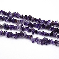 Grade AB Natural Amethyst Nuggets Strands, 5~8x5~8mm, Hole: 1mm, about 31.5inch