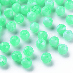 Acryl-Perlen, Nachahmung Edelstein, Runde, mittleres Frühlingsgrün, 6 mm, Bohrung: 1.8 mm, ca. 5000 Stk. / 500 g