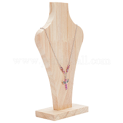 Présentoirs de collier en bois buste, porte-bijoux pour présentoirs à colliers, burlywood, 5.55x11.85x22 cm
