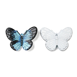 Непрозрачные акриловые подвески, бабочка, синие, 30x4.5x41 мм, отверстие : 1.5 мм