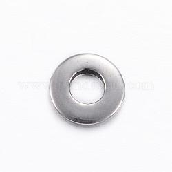 201 Stainless Steel Beads, Donut, Stainless Steel Color, 8x2mm, Hole: 3.5mm