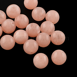 Perline gemma acrilici imitazione rotonda, salmone scuro, 12mm, Foro: 2 mm
