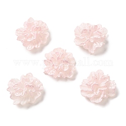 Cabochons di opaco resina, fiore, rosa nebbiosa, 23x24.5x11mm