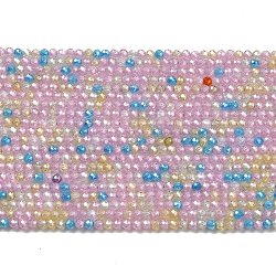 Fili di perline di zirconi cubici, rondelle sfaccettato, colore misto, 2mm, Foro: 0.6 mm, circa 187pcs/filo, 14.76 pollice (37.5 cm)