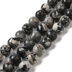Chapelets de perles perles en agate noire naturelle, teinte, ronde, noir, 10~10.5mm, Trou: 1mm, Environ 36~37 pcs/chapelet, 14.72''~15.20'' (37.4~38.6 cm)