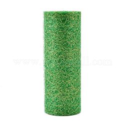 Rollo de cinta de malla, rollo de cinta de tela de araña, para embalaje de regalo artesanal de diy, decoración de la pared del partido en casa, verde, 6 pulgada (15 cm), 10 yardas / rodillo