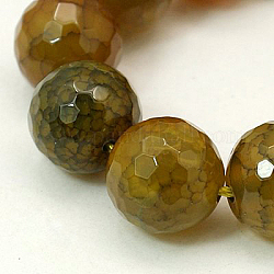 Dyed Natural Dragon Veins Agate Beads Strands, Faceted, Round, 8mm, Hole: 1mm, about 46pcs/strand, 15.74 inch