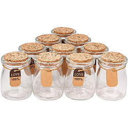 Benecreat 10 confezione di vasi per bomboniere in vetro con coperchio in sughero, etichette di etichetta e stringa per caramelle, spezie, collezione di conchiglie, fabbricazione di candele e altro ancora