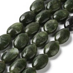 Hilos de jade xinyi natural / cuentas de jade del sur chino, Plano Oval, 17.5~18x12.5~13x6mm, agujero: 1.2 mm, aproximamente 22 pcs / cadena, 15.55'' (39.5 cm)