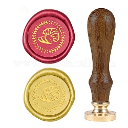 DIY Holzwachs Siegelstempel, Lebensmittelmuster, 83x22 mm, Kopf: 7.5 mm, Briefmarken: 25x14.5 mm