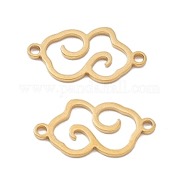 304 Stainless Steel Connector Charms, Hollow Cloud Links, Golden, 19x10x1mm, Hole: 1.4mm