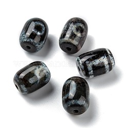 Perles de style tibétain, Perles d'agate naturelles, teinte, baril, Modèles mixtes, 17.5x13~14mm, Trou: 1.8~2mm