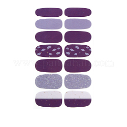 Full Cover Nail Art Stickers, Self-adhesive, For Nail Tips Decorations, DarkSlate Blue, 10x5.5cm