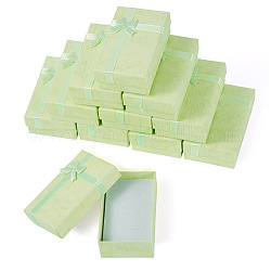 Cajas de cartón para guardar pulseras, Rectángulo con bowknot, crema de menta, 8.1x5.05x2.8 cm