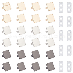 Wadorn 24 шт. 3 цвета lloy пустые именные бирки, табличка из металла, с шайбой, для изготовления персонализированных значков торговой марки на сумках, квадратный, разноцветные, 2.5~3.4x1.3~2.5x0.05~0.2 см, 8 шт / цвет
