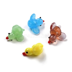 Handmade Lampwork Beads, Duck, Mixed Color, 15~17x14~16x7~9mm, Hole: 1.2~2mm