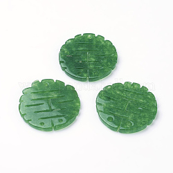 Natürlicher Jade Anhänger, gefärbt, Flachrund, 23x2 mm, Bohrung: 1.5 mm