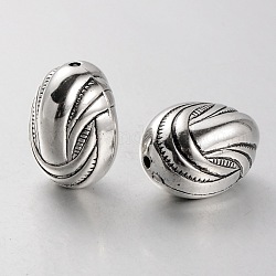 Ccb Kunststoff-Perlen, Oval, Antik Silber Farbe, 32x25x21 mm, Bohrung: 3 mm