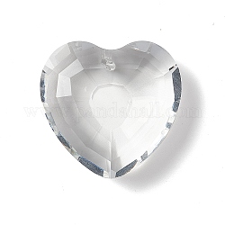 Прозрачные стеклянные подвески, для люстры хрустальные подвесные подвески, граненые, сердце, прозрачные, 32x33x13.5 мм, отверстие : 1.8 мм