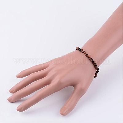 Естественно тигровый глаз бисером браслеты простирания BJEW-JB02459-02-1