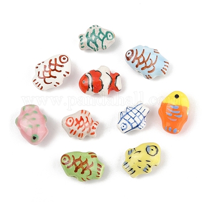 10шт 10 стиля фарфоровые бусины ручной работы&nbsp;PORC-YW0001-30-1