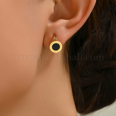 Плоские круглые серьги-кольца из нержавеющей стали PH9939-1