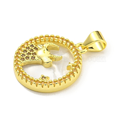 Латунные микропаве прозрачные подвески с фианитом KK-K354-04G-09-1