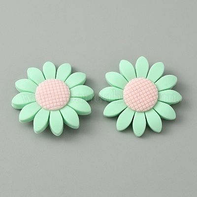 Силиконовые бусины в виде подсолнуха SIL-WH0019-17B-1