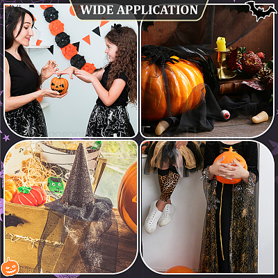 Полиэстеровая сетчатая ткань на тему Хэллоуина DIY-WH0661-37B-1