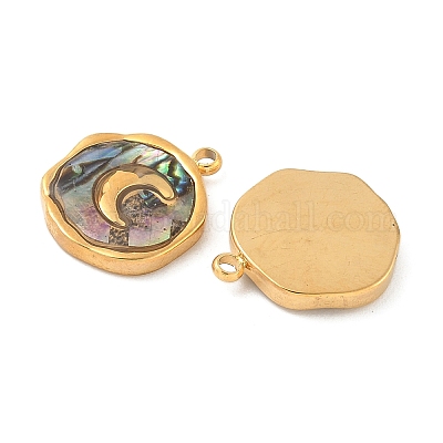 Подвески из натуральной ракушки пауа из нержавеющей стали 304 STAS-F319-02A-G01-1