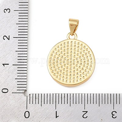 Плоские круглые подвески из натуральной белой ракушки KK-F919-42C-G-1