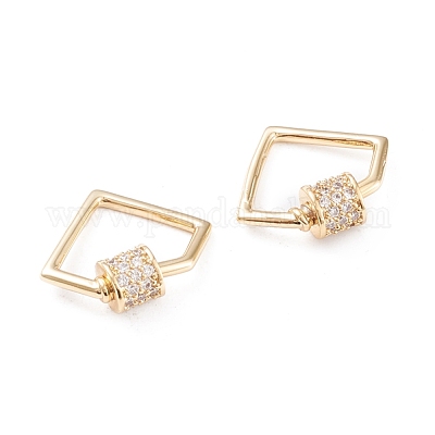 Латунь микропаве прозрачный кубический цирконий винт карабин брелоки KK-F814-33G-1